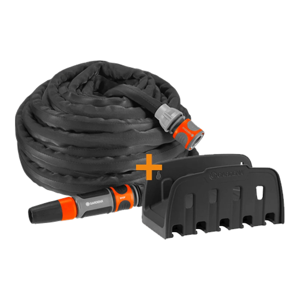 Textielslang Liano Set Met Wandslanghouder - 15m - Gardena 3 Textielslang Liano Set Met Wandslanghouder - 15m - Gardena