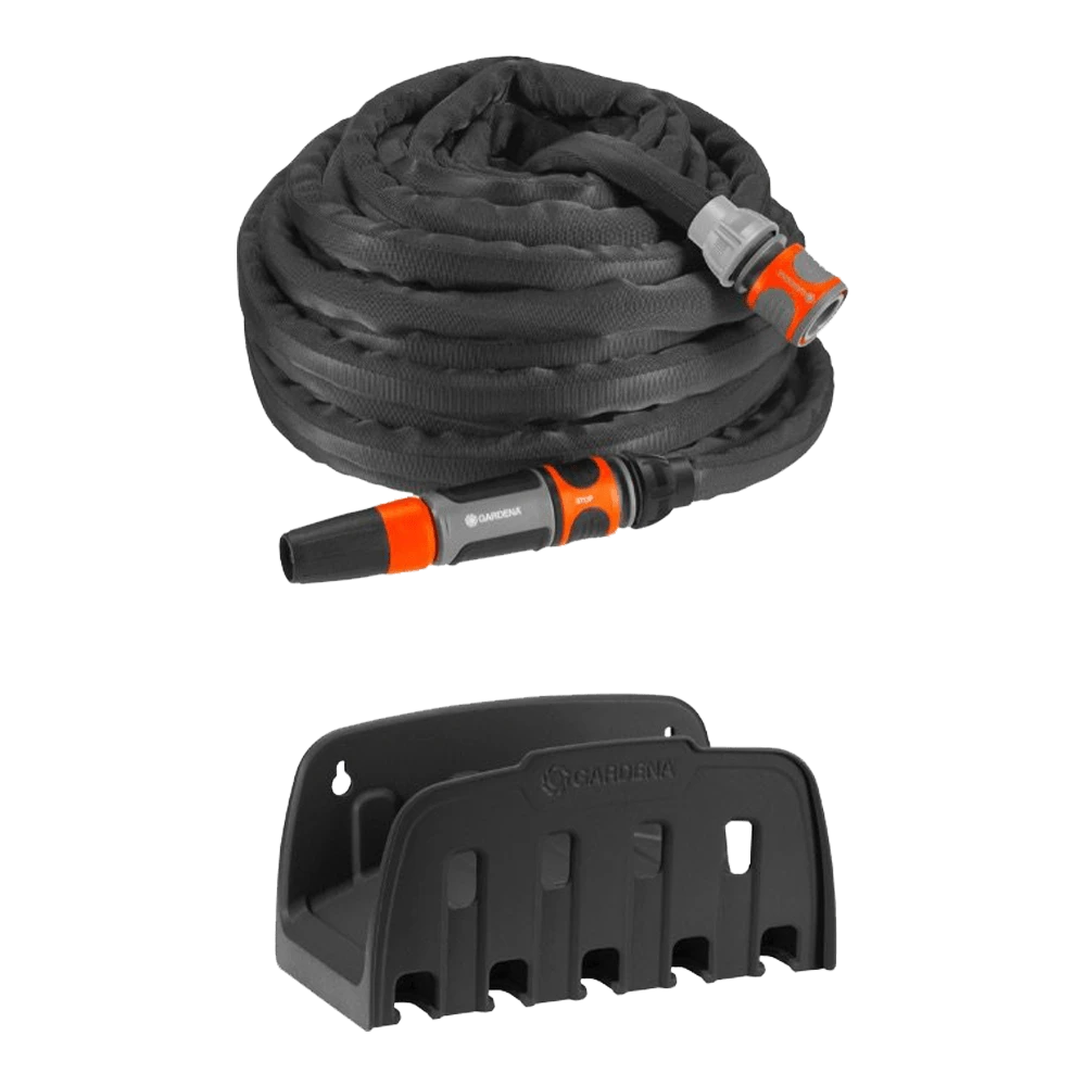 Textielslang Liano Set Met Wandslanghouder - 15m - Gardena 4 Textielslang Liano Set Met Wandslanghouder - 15m - Gardena - Afbeelding 2